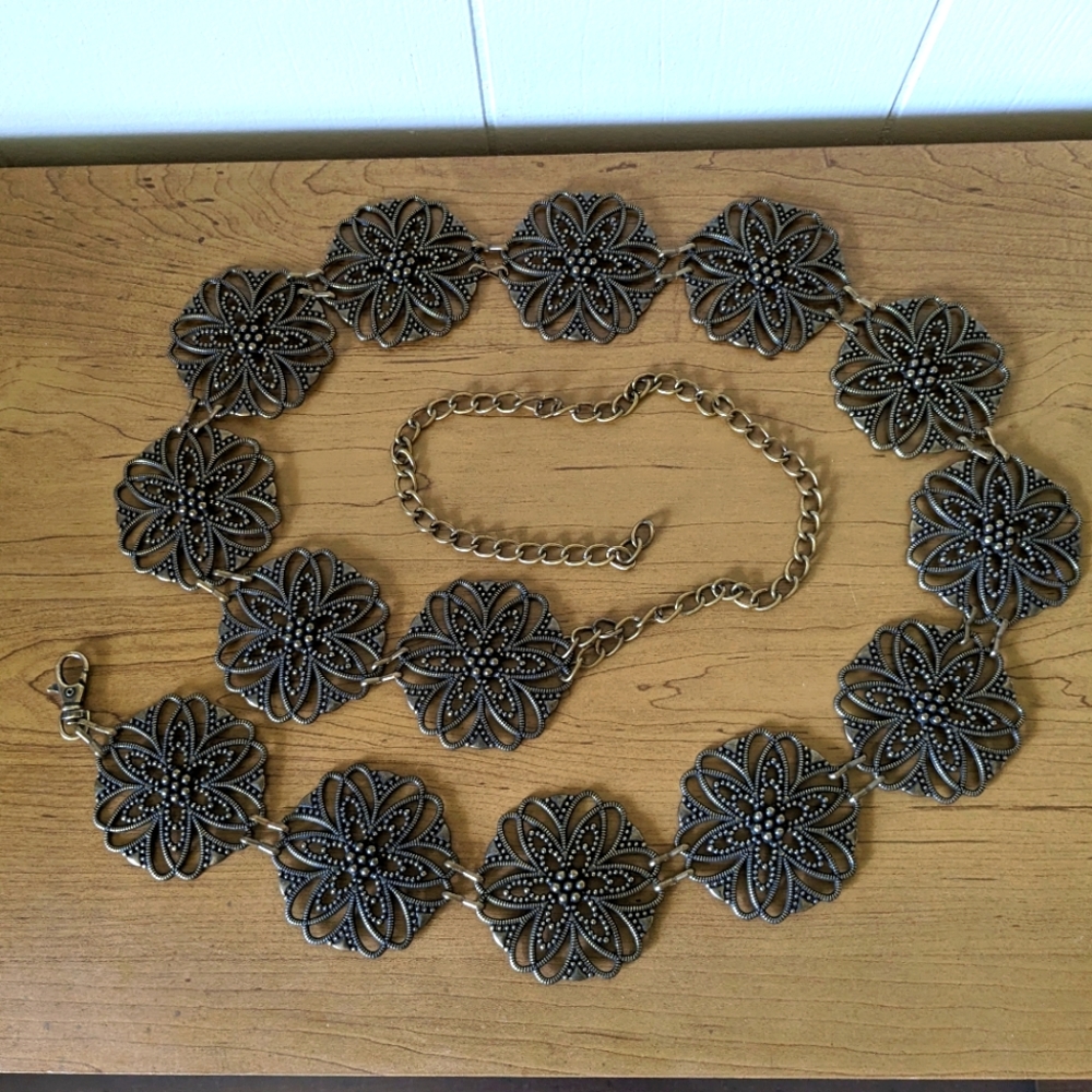 90s Bronze chain belt